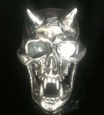 画像1: Zaza Large Devil Skull  With Diamond Eye Ring