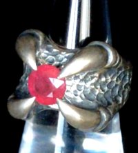 Ruby Medium Small Iron Predator Ring