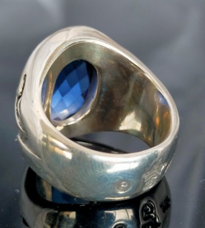 画像6: Facet Cut Blue Sapphire Signet Zaza Ring