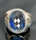 画像2: Facet Cut Blue Sapphire Signet Zaza Ring (2)