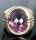 画像1: Facet Cut Change Color Purple Sapphire Signet Zaza Ring (1)