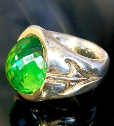 画像7: Facet Cut Green Sapphire Zaza Ring