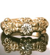 18k Small 4Heart Crown Moissanite Ring