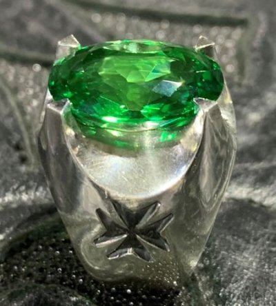 画像4: 23Ct. Green Sapphire Signet Ring