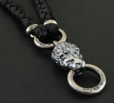 画像2: Quarter Lion & braid leather necklace