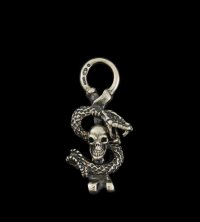 Quarter Skull On Snake Pendant