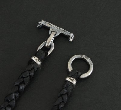 画像5: Quarter Bulldog & braid leather necklace