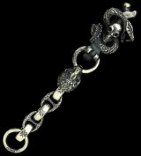 Skull On Snake&Lion Chiseled Anchor Links Key Keeper