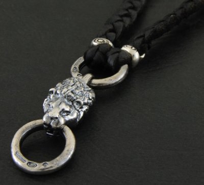 画像3: Quarter Lion & braid leather necklace