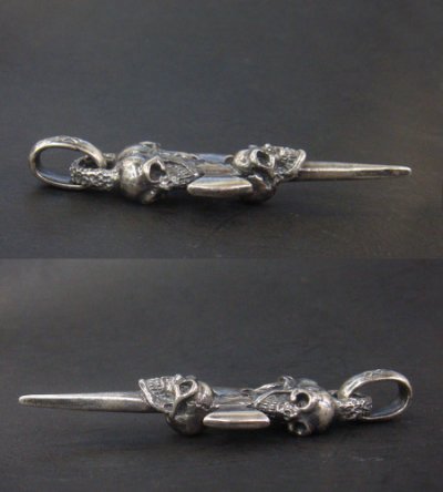 画像5: Triple Skull Dagger With Chiseled Loop Pendant
