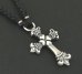 画像4: Quarter 4Heart Crown Cross braid leather necklace (4)