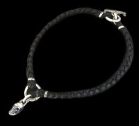 Skull braid leather necklace