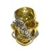 画像2: Pure Gold Wrap Medium Large Skull Ring With Jaw Platinum Finish (2)