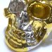 画像10: Pure Gold Wrap Medium Large Skull Ring With Jaw Platinum Finish