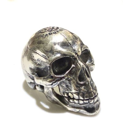 画像1: Old Large Skull Full Head Solid Ring