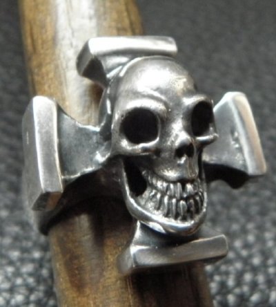 画像11: Skull On Square Hammer Cross Ring