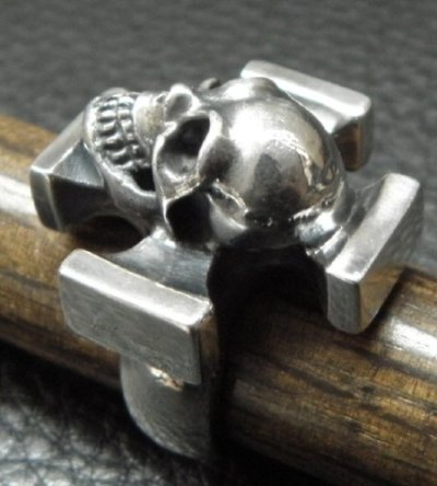 画像7: Skull On Square Hammer Cross Ring