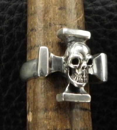 画像7: Quarter Skull On Square Hammer Cross Ring