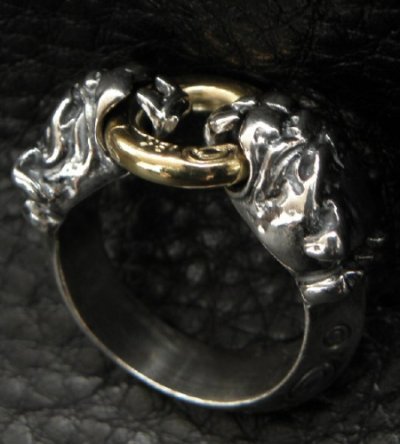 画像2: 18k Gold Ring With Quarter Old Bulldog Triangle Wire Bangle Ring