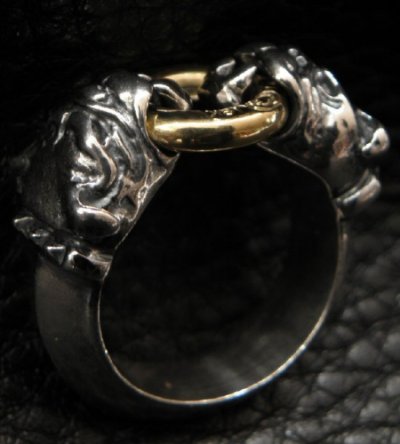 画像3: 18k Gold Ring With Quarter Old Bulldog Triangle Wire Bangle Ring