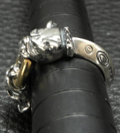 画像8: 18k Gold Ring With Quarter Old Bulldog Triangle Wire Bangle Ring