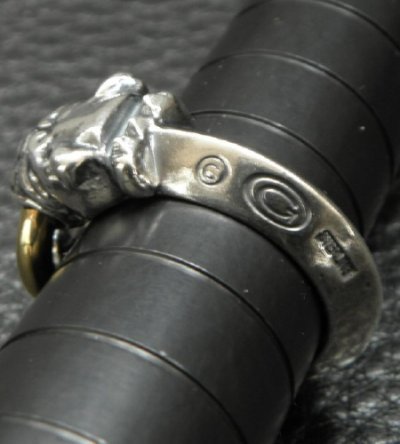画像7: 18k Gold Ring With Quarter Old Bulldog Triangle Wire Bangle Ring