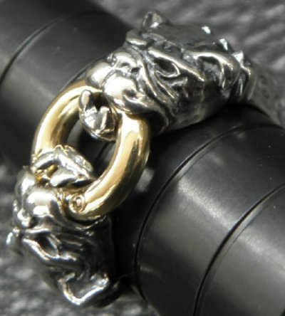 画像6: 18k Gold Ring With Quarter Old Bulldog Triangle Wire Bangle Ring