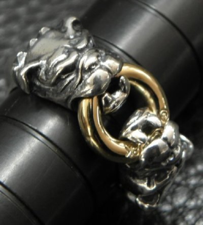 画像5: 18k Gold Ring With Quarter Old Bulldog Triangle Wire Bangle Ring