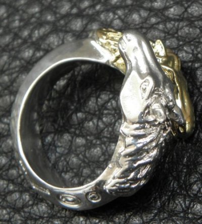 画像2: 18k Gold & Silver Horse Triangle Wire Bangle Ring Platinum Finish