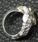 画像2: 18k Gold & Silver Horse Triangle Wire Bangle Ring Platinum Finish (2)