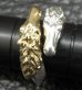 画像12: 18k Gold & Silver Horse Triangle Wire Bangle Ring Platinum Finish