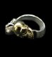 画像1: Gold & Silver Skull With Triangle Wire Ring (1)