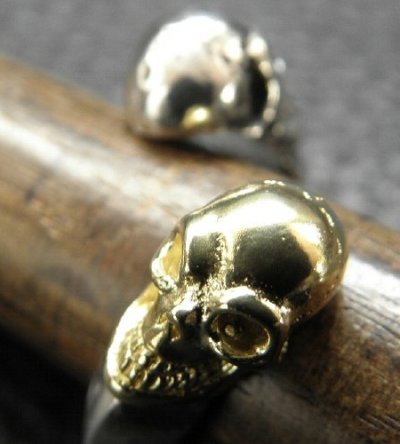 画像16: Gold & Silver Skull With Triangle Wire Ring