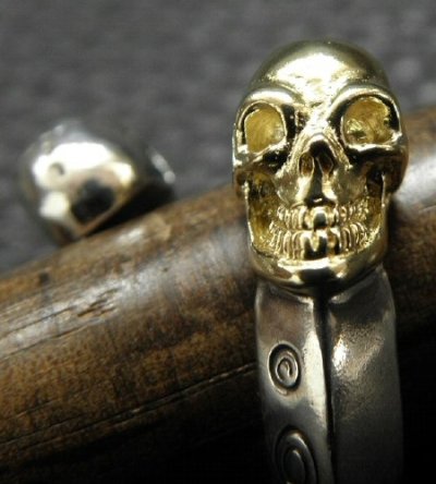 画像14: Gold & Silver Skull With Triangle Wire Ring