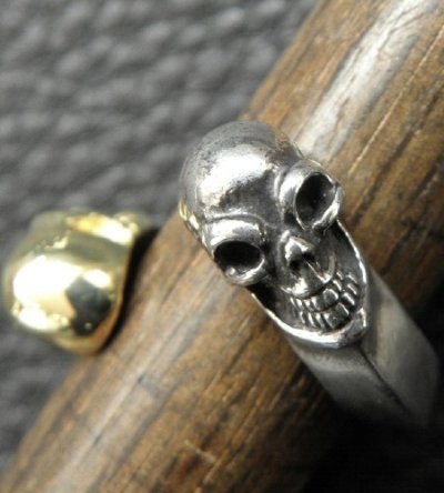 画像8: Gold & Silver Skull With Triangle Wire Ring