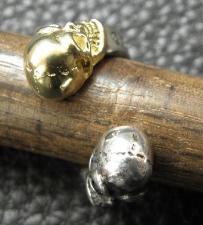 画像19: Gold & Silver Skull With Triangle Wire Ring