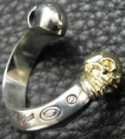 画像5: Gold & Silver Skull With Triangle Wire Ring