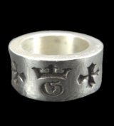 Wide G&Crown Gothic Cigar Band Ring