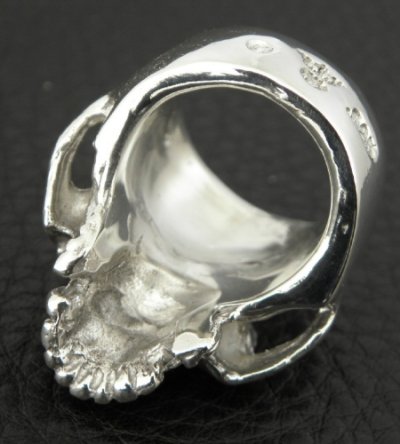 画像4: Large Skull Ring Without Jaw Platinum Finish