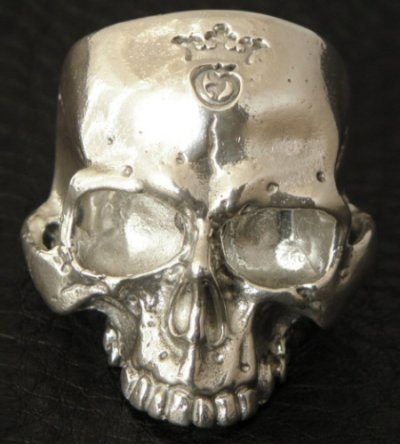 画像9: Large Skull Ring Without Jaw Platinum Finish