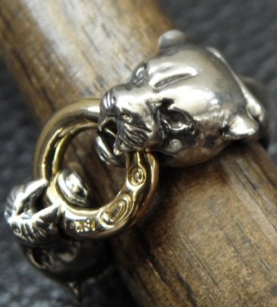 画像9: 18k Gold Ring With Quarter Panther Triangle Wire Bangle Ring