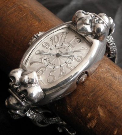 画像19: Skull Crown Watch Case Wirh Maltese Cross H.W.O & Chiseled Acchor Chain Skull Clip Watch Bands For Franck Muller