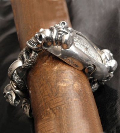 画像16: Skull Crown Watch Case Wirh Maltese Cross H.W.O & Chiseled Acchor Chain Skull Clip Watch Bands For Franck Muller