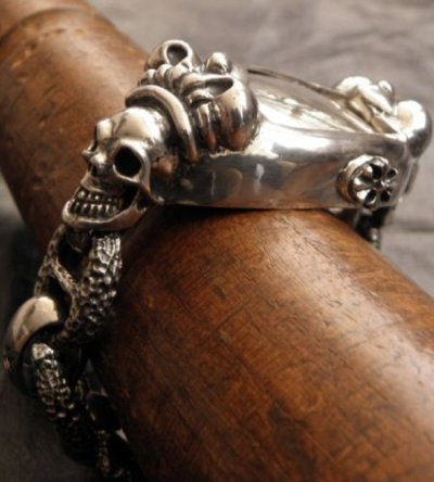 画像12: Skull Crown Watch Case Wirh Maltese Cross H.W.O & Chiseled Acchor Chain Skull Clip Watch Bands For Franck Muller