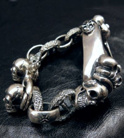 画像8: Skull Crown Watch Case Wirh Maltese Cross H.W.O & Chiseled Acchor Chain Skull Clip Watch Bands For Franck Muller