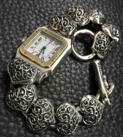 画像5: Half Size All Heart Links Watch Band For Cartier Santos