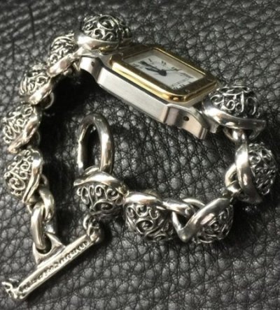画像4: Half Size All Heart Links Watch Band For Cartier Santos