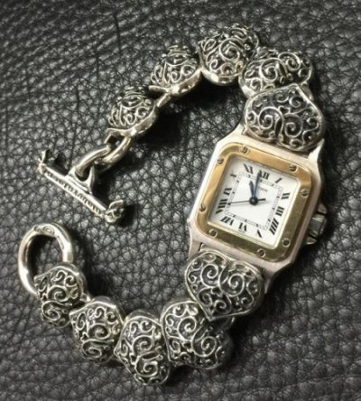 画像3: Half Size All Heart Links Watch Band For Cartier Santos