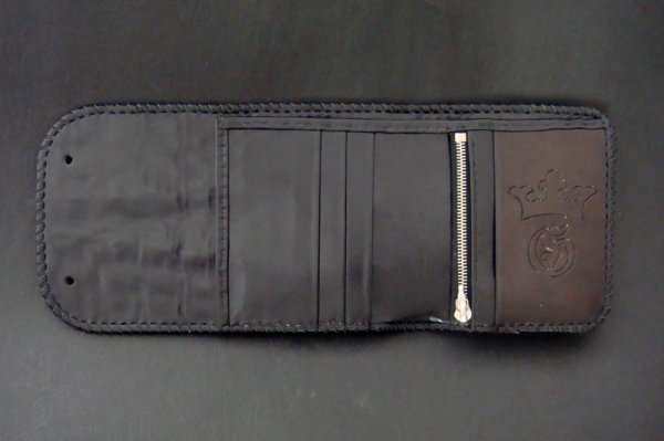 画像4: Crocodile Tail W-Spine(L) Half Wallet (4)