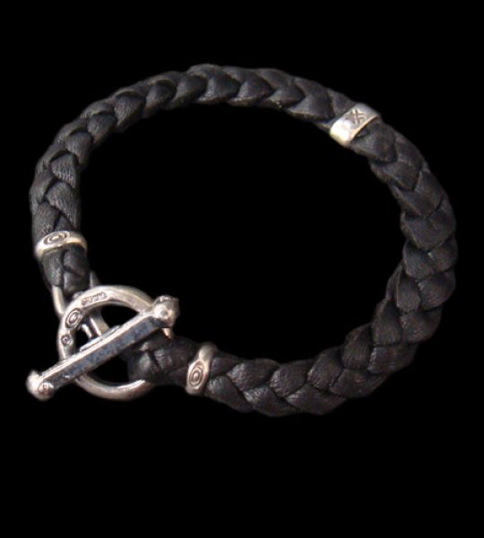 画像1: Half H.W.O braid leather bracelet (1)